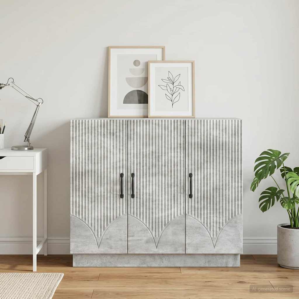 Sideboard Concrete Grey 89 x 34.5 x 77 cm Engineered Wood