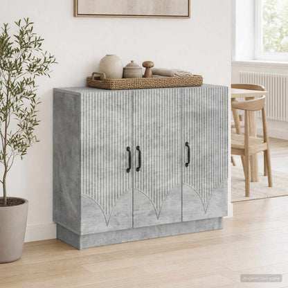 Sideboard Concrete Grey 89 x 34.5 x 77 cm Engineered Wood