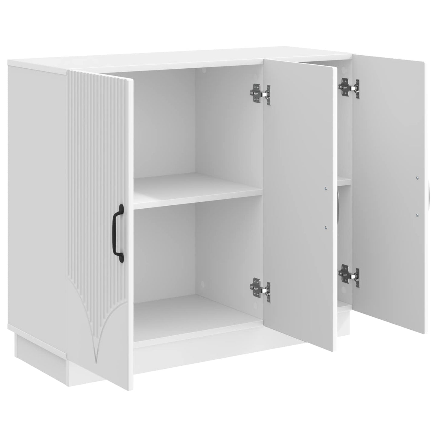 Sideboard High Gloss White 89 x 34.5 x 77 cm Engineered Wood