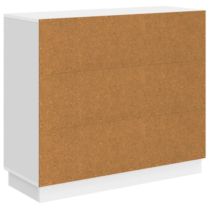 Sideboard High Gloss White 89 x 34.5 x 77 cm Engineered Wood