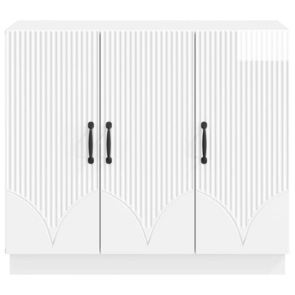 Sideboard High Gloss White 89 x 34.5 x 77 cm Engineered Wood