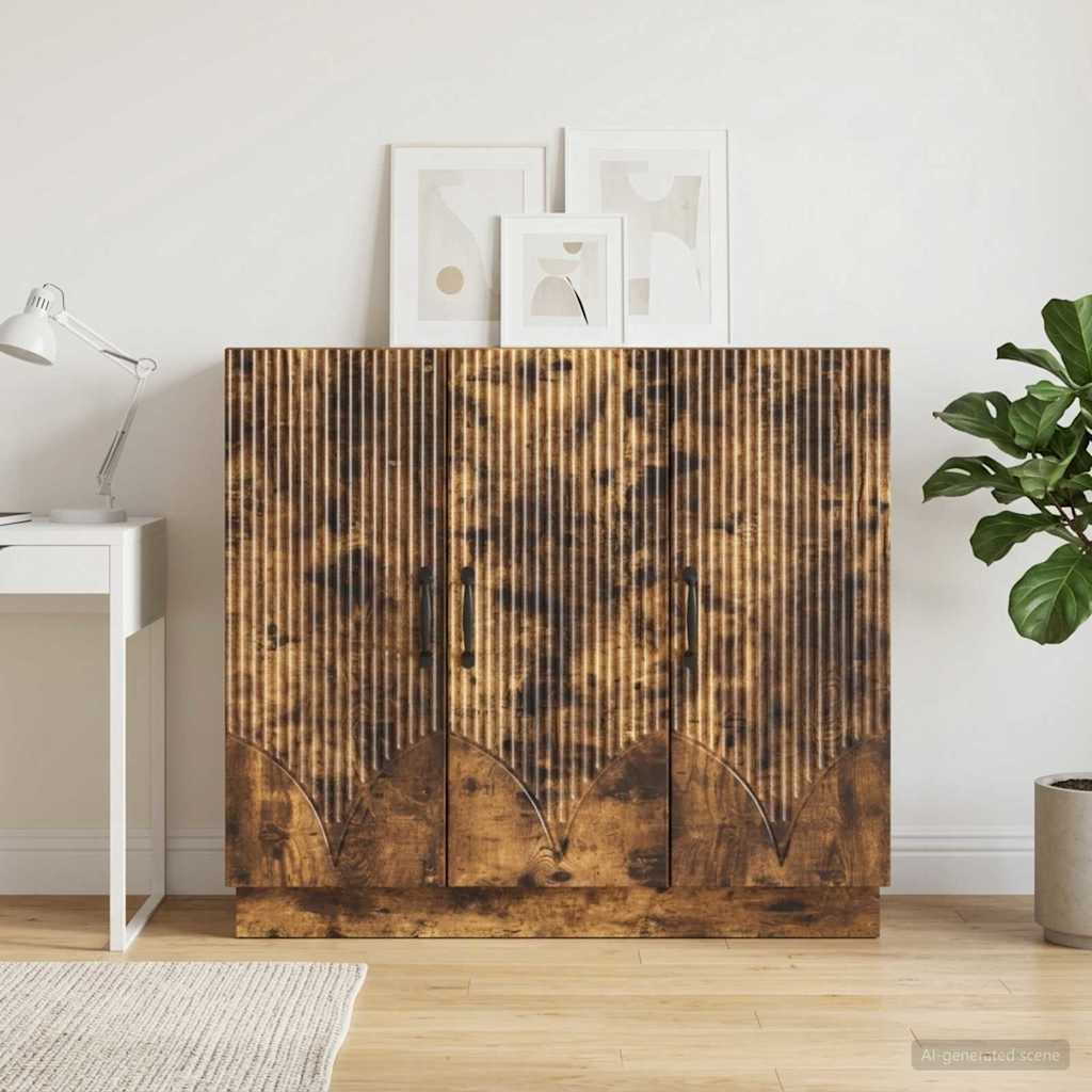 Sideboard Smoked Oak 89 x 34.5 x 77 cm Engineered Wood