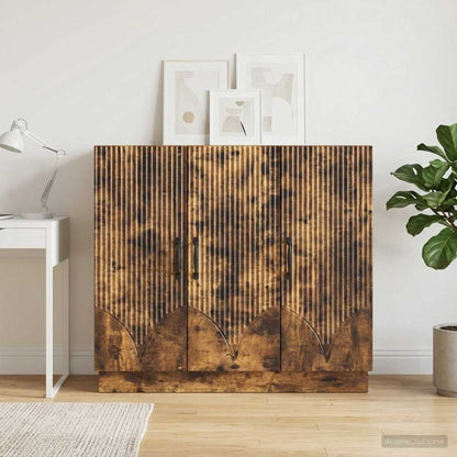 Sideboard Smoked Oak 89 x 34.5 x 77 cm Engineered Wood