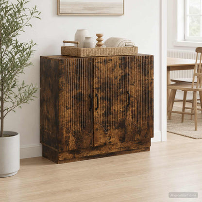 Sideboard Smoked Oak 89 x 34.5 x 77 cm Engineered Wood