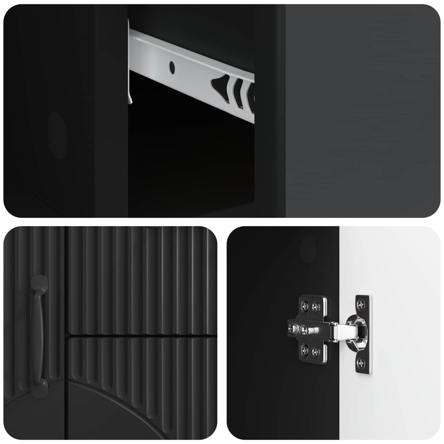 Sideboard with Drawer Black 89 x 34.5 x 57 cm Engineered Wood