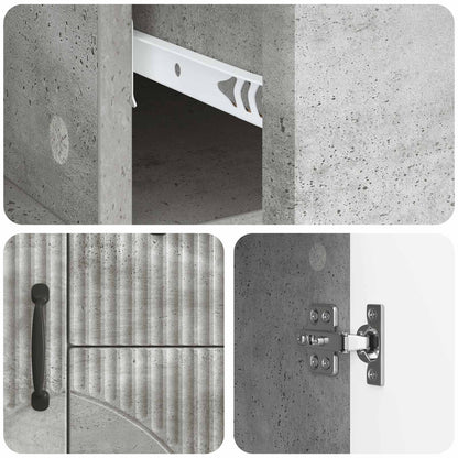 Sideboard Concrete Grey 89 x 34.5 x 57 cm Engineered Wood