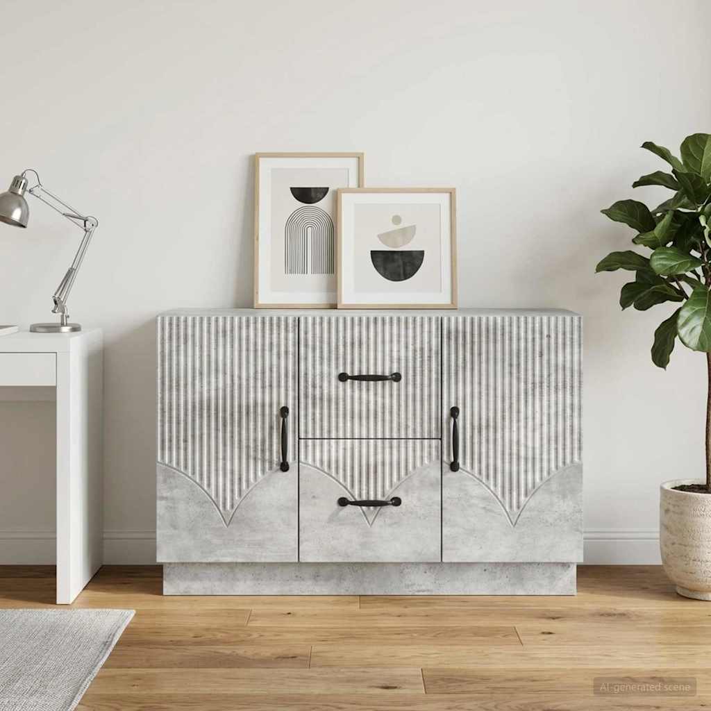 Sideboard Concrete Grey 89 x 34.5 x 57 cm Engineered Wood