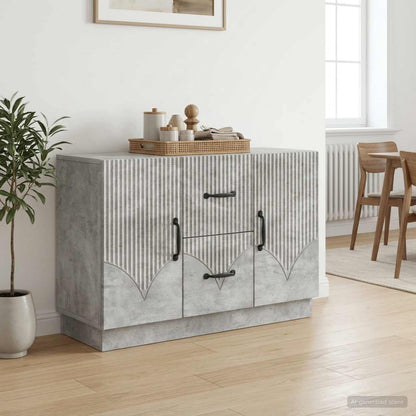 Sideboard Concrete Grey 89 x 34.5 x 57 cm Engineered Wood