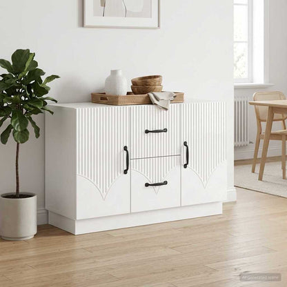 Sideboard High Gloss White 89 x 34.5 x 57 cm Engineered Wood