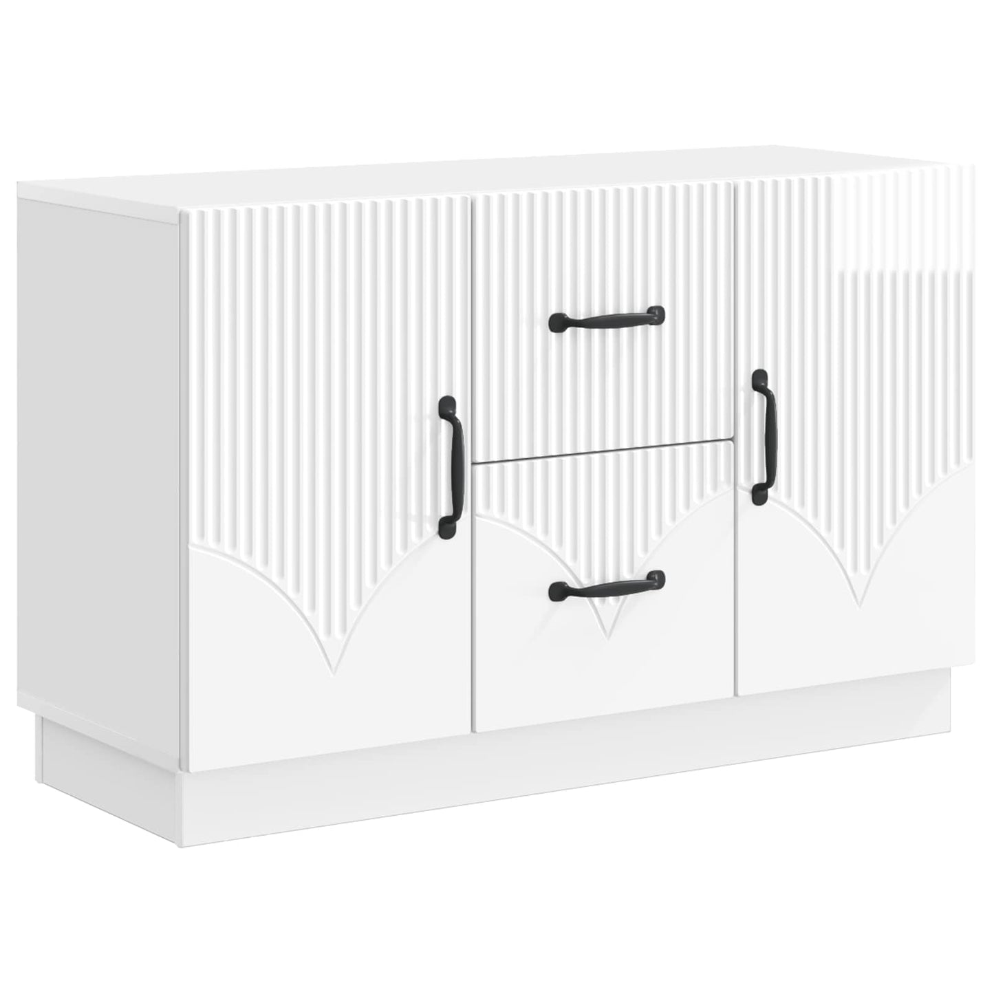 Sideboard High Gloss White 89 x 34.5 x 57 cm Engineered Wood