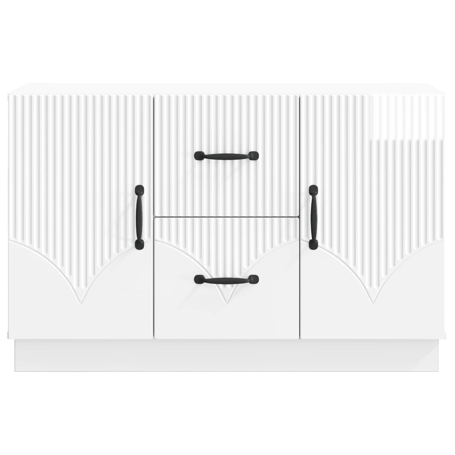 Sideboard High Gloss White 89 x 34.5 x 57 cm Engineered Wood