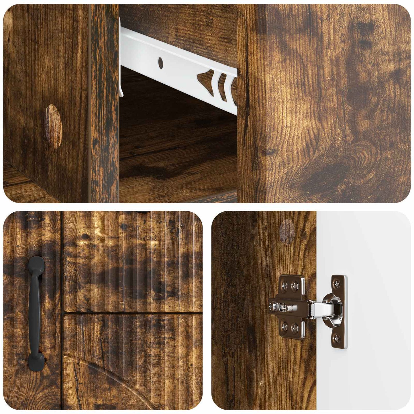Sideboard Smoked Oak 89 x 34.5 x 57 cm Engineered Wood
