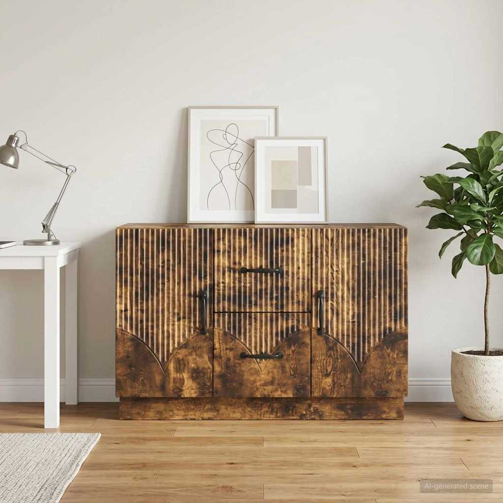 Sideboard Smoked Oak 89 x 34.5 x 57 cm Engineered Wood