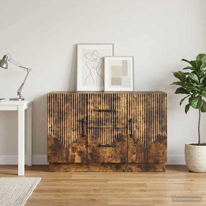 Sideboard Smoked Oak 89 x 34.5 x 57 cm Engineered Wood