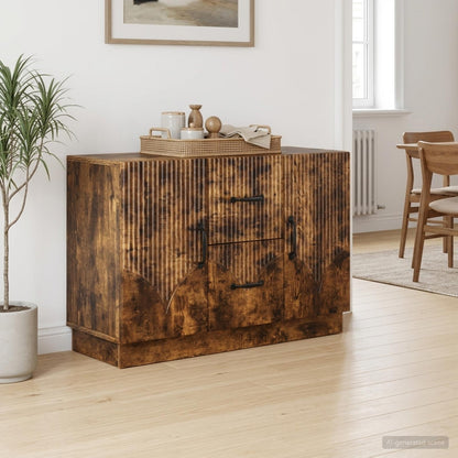Sideboard Smoked Oak 89 x 34.5 x 57 cm Engineered Wood