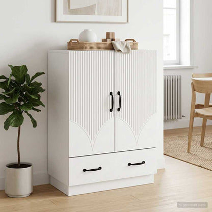 Sideboard with Drawer White 66 x 34.5 x 92 cm Engineered Wood