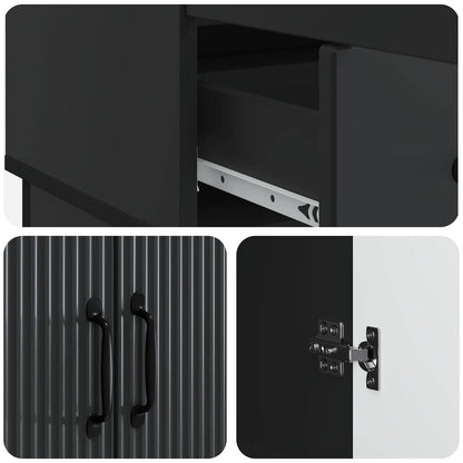 Sideboard with Drawer Black 66 x 34.5 x 92 cm Engineered Wood