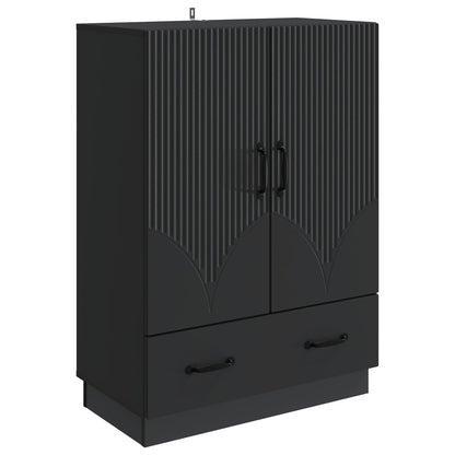 Sideboard with Drawer Black 66 x 34.5 x 92 cm Engineered Wood