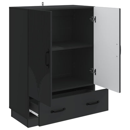 Sideboard with Drawer Black 66 x 34.5 x 92 cm Engineered Wood
