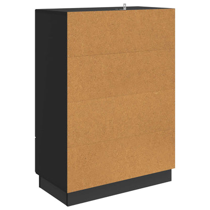 Sideboard with Drawer Black 66 x 34.5 x 92 cm Engineered Wood
