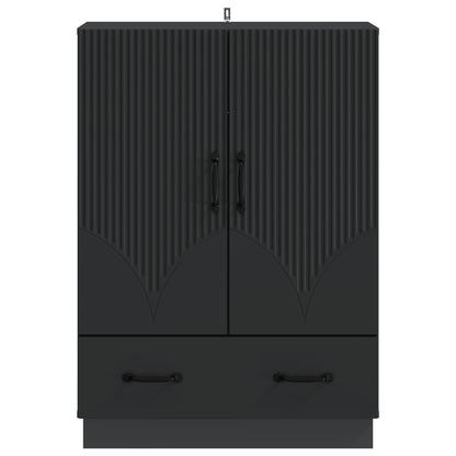 Sideboard with Drawer Black 66 x 34.5 x 92 cm Engineered Wood
