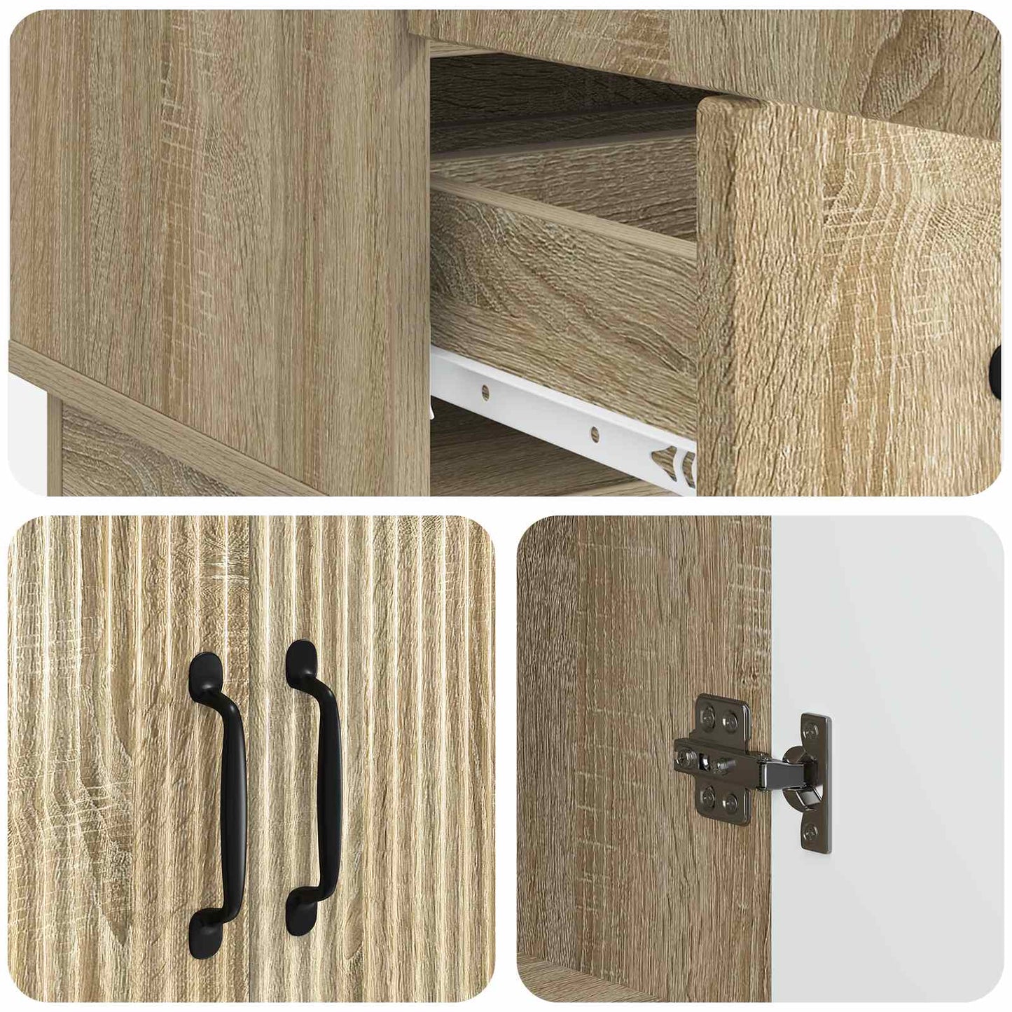 Sideboard Sonoma Oak 66 x 34.5 x 92 cm Engineered Wood