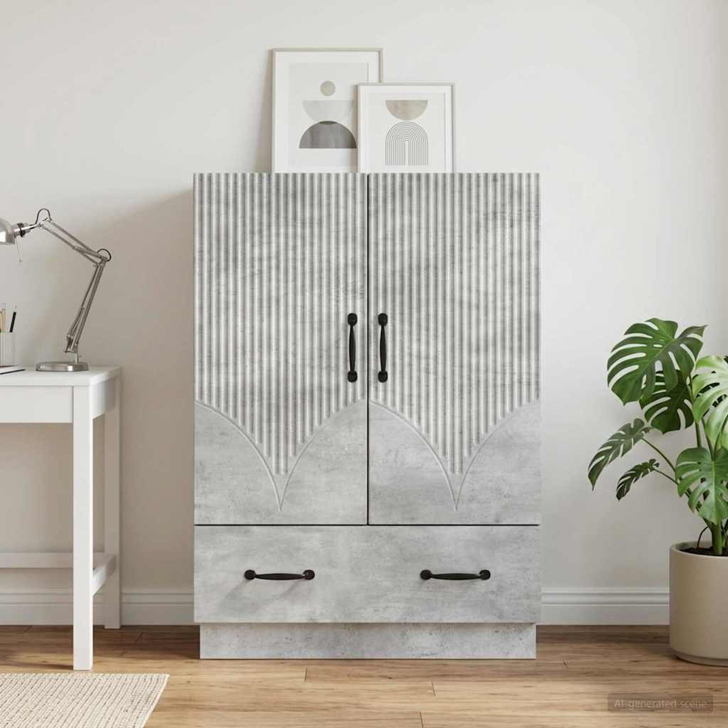 Sideboard Concrete Grey 66 x 34.5 x 92 cm Engineered Wood