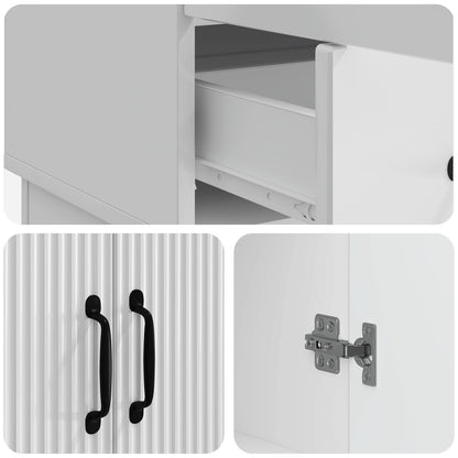 Sideboard High Gloss White 66 x 34.5 x 92 cm Engineered Wood
