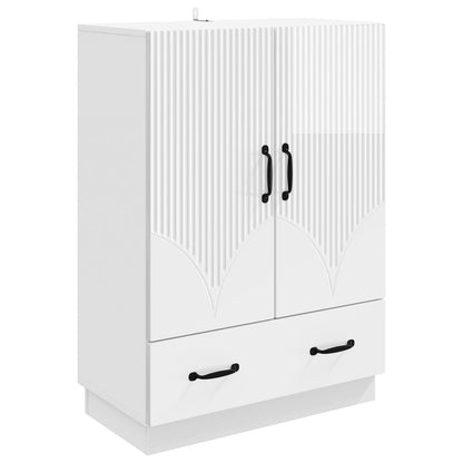 Sideboard High Gloss White 66 x 34.5 x 92 cm Engineered Wood