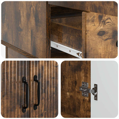 Sideboard Smoked Oak 66 x 34.5 x 92 cm Engineered Wood