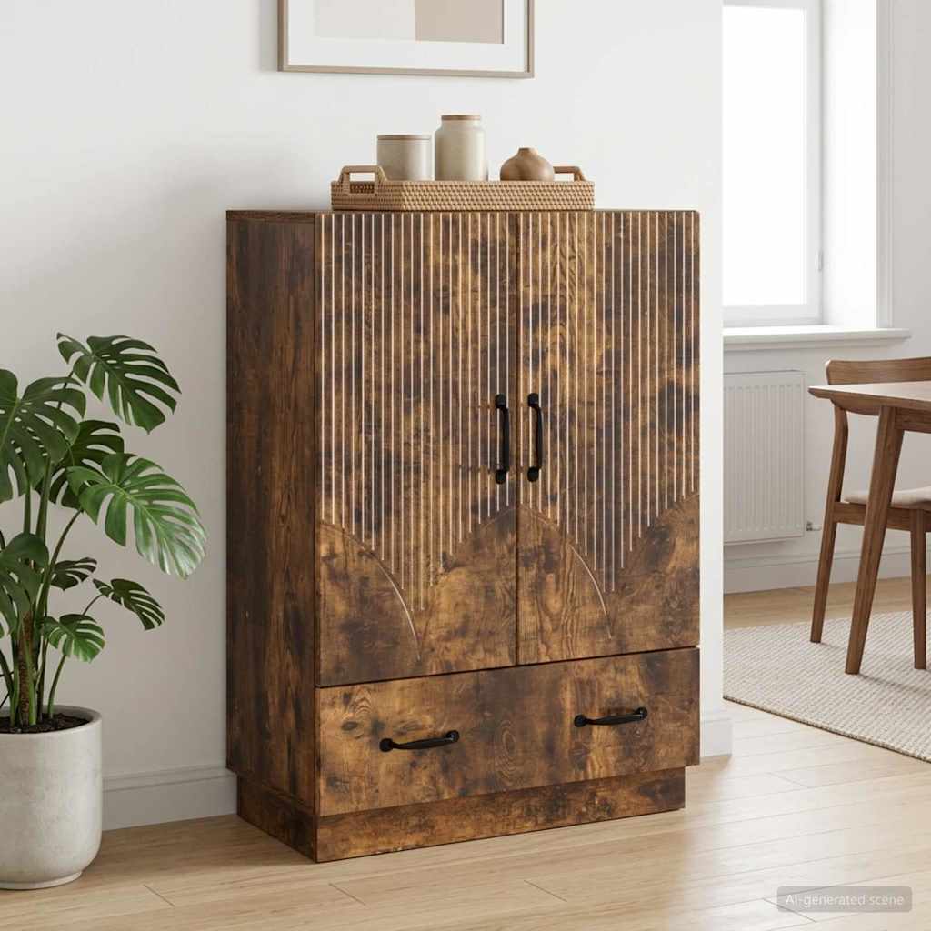 Sideboard Smoked Oak 66 x 34.5 x 92 cm Engineered Wood