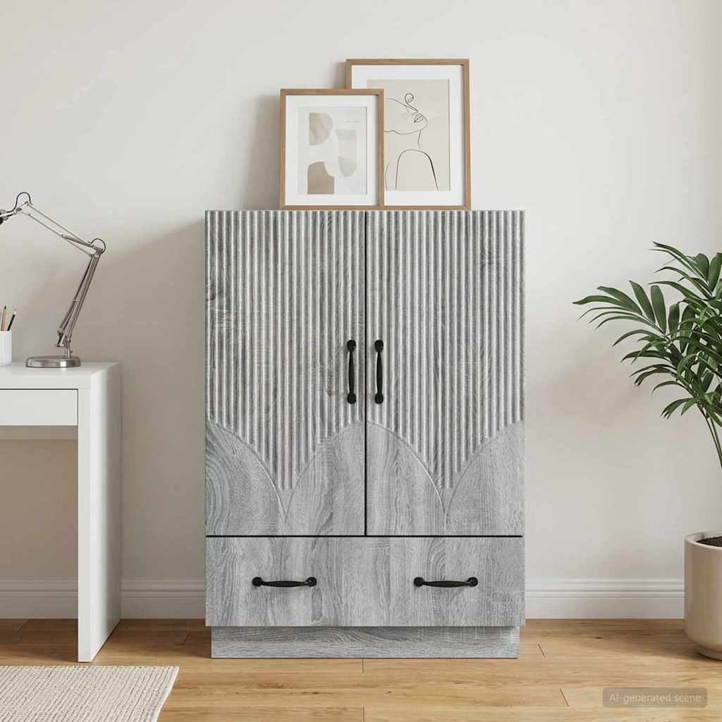 Sideboard Grey Sonoma 66 x 34.5 x 92 cm Engineered Wood