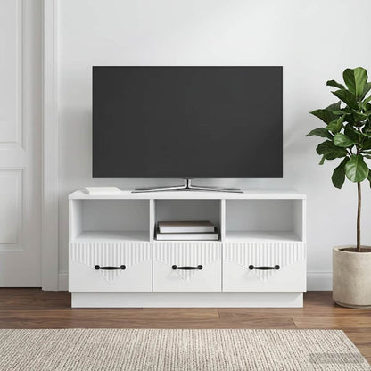 TV Cabinet with Drawer White 102 x 34.5 x 47 cm Engineered Wood