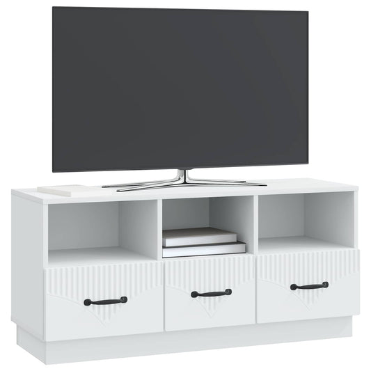TV Cabinet with Drawer White 102 x 34.5 x 47 cm Engineered Wood