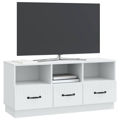 TV Cabinet with Drawer White 102 x 34.5 x 47 cm Engineered Wood