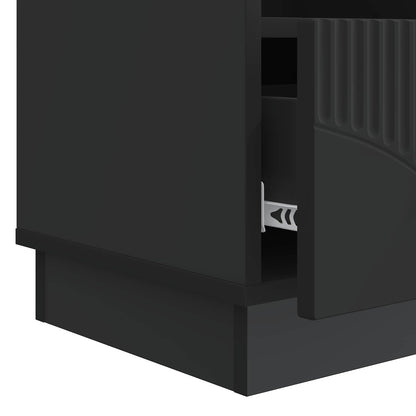 TV Cabinet with Drawer Black 102 x 34.5 x 47 cm Engineered Wood