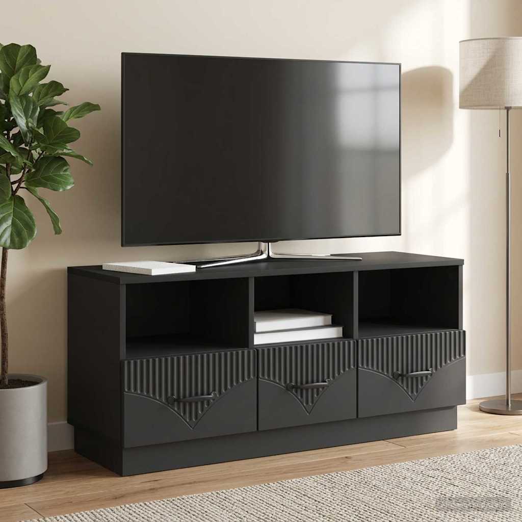 TV Cabinet with Drawer Black 102 x 34.5 x 47 cm Engineered Wood