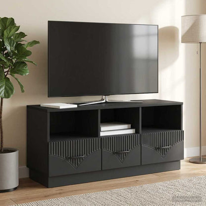 TV Cabinet with Drawer Black 102 x 34.5 x 47 cm Engineered Wood