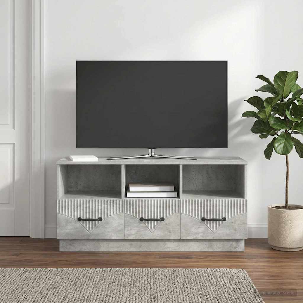 TV Cabinet Concrete Grey 102 x 34.5 x 47 cm Engineered Wood