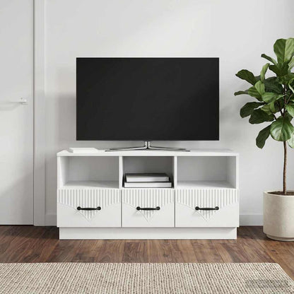 TV Cabinet High Gloss White 102 x 34.5 x 47 cm Engineered Wood