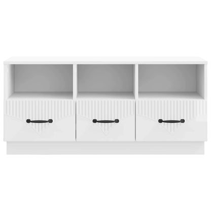 TV Cabinet High Gloss White 102 x 34.5 x 47 cm Engineered Wood