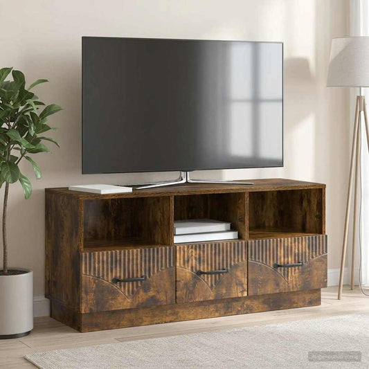 TV Cabinet Smoked Oak 102 x 34.5 x 47 cm Engineered Wood