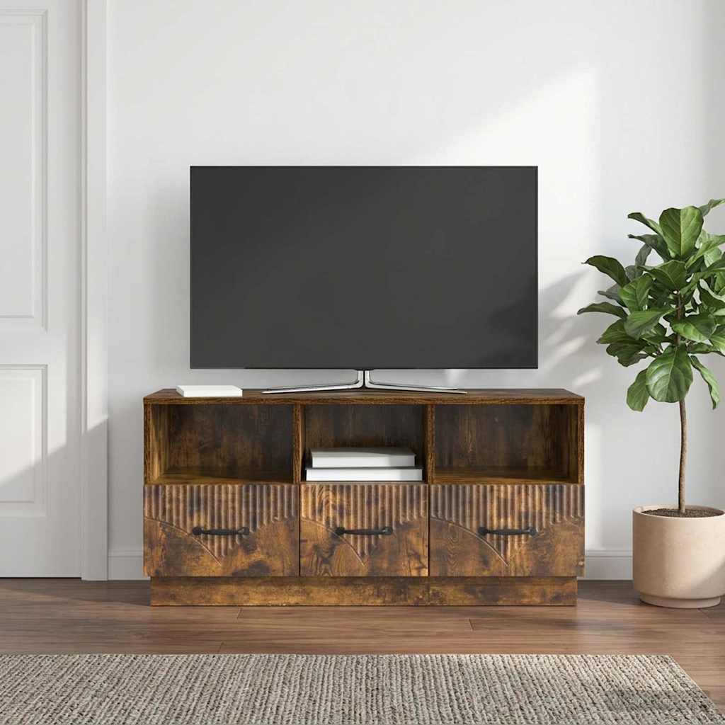 TV Cabinet Smoked Oak 102 x 34.5 x 47 cm Engineered Wood
