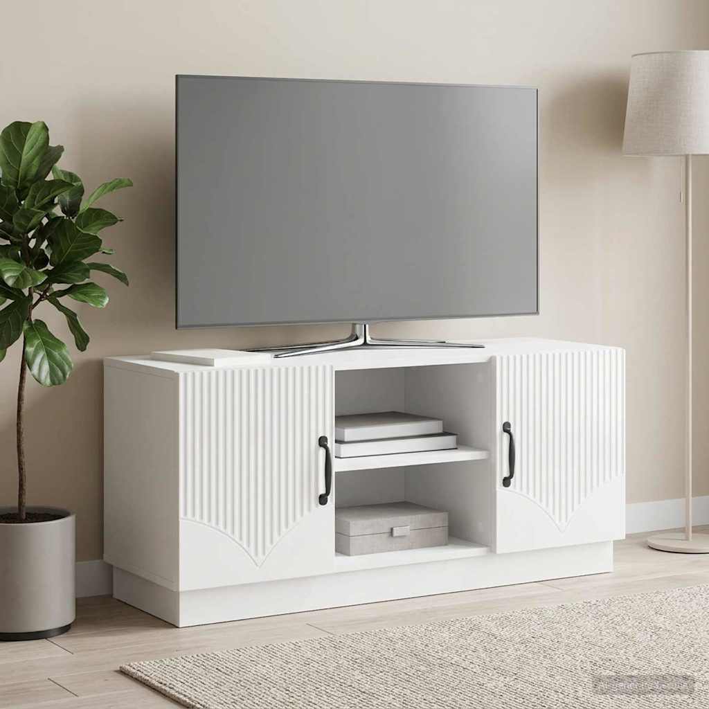 TV Cabinet High Gloss White 102 x 34.5 x 47 cm Engineered Wood