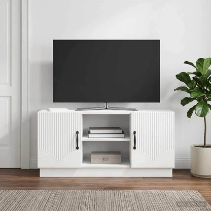 TV Cabinet High Gloss White 102 x 34.5 x 47 cm Engineered Wood