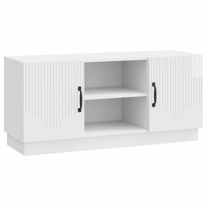 TV Cabinet High Gloss White 102 x 34.5 x 47 cm Engineered Wood