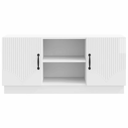 TV Cabinet High Gloss White 102 x 34.5 x 47 cm Engineered Wood