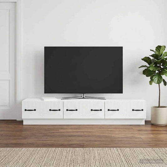 TV Cabinet with Drawer White 147 x 34.5 x 27 cm Engineered Wood