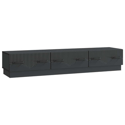 TV Cabinet with Drawer Black 147 x 34.5 x 27 cm Engineered Wood