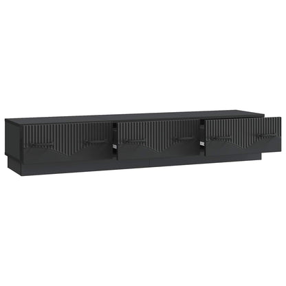 TV Cabinet with Drawer Black 147 x 34.5 x 27 cm Engineered Wood